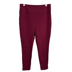 Women’s Wine-Colored Ponte Knit Slim Pants